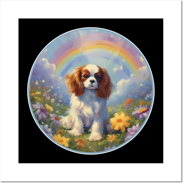 Cavalier King Charles Spaniel Memorial Rainbow Bridge Colorful Dog Art Wall Art by Sports Stars ⭐⭐⭐⭐⭐